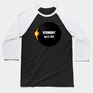 Total Solar Eclipse Vermont 2024 Baseball T-Shirt